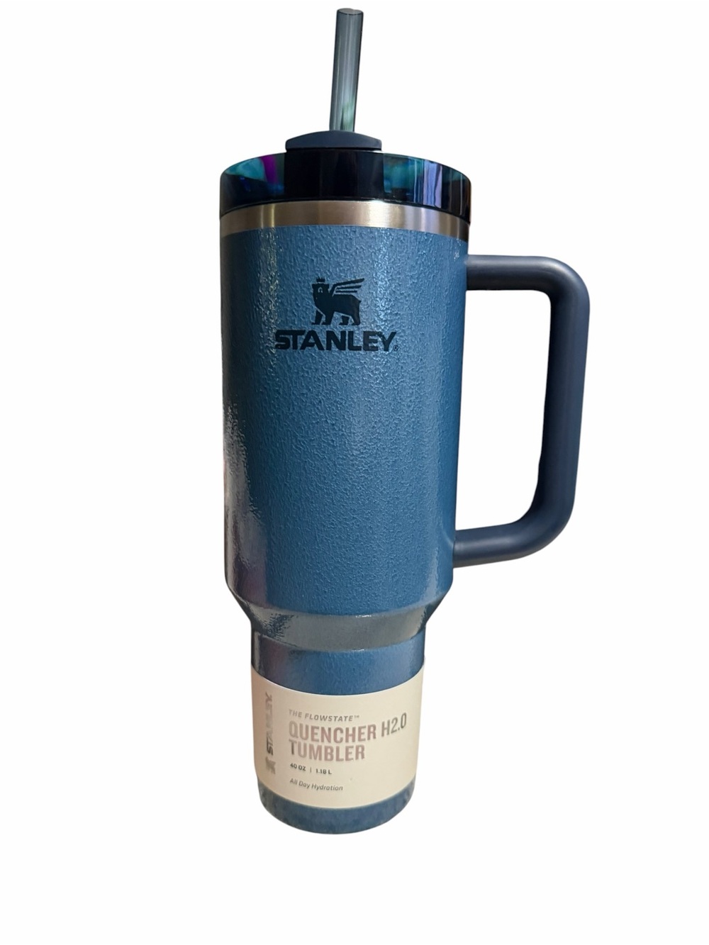 Stanley Blue Insulated Travel Tumbler with Handle and Straw